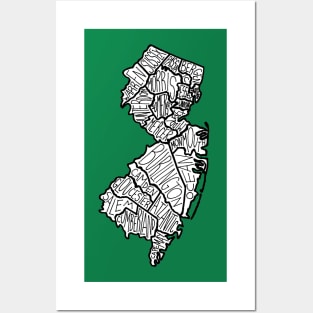 New Jersey map Posters and Art